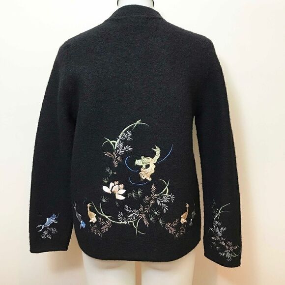 WOOL Vintage Sweater Jacket With Embroidery 🌻 - Picture 9 of 11